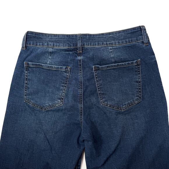 Kut From The Kloth Meg Wide Leg Jeans size 8 Zip Patch Pocket - Picture 12 of 15